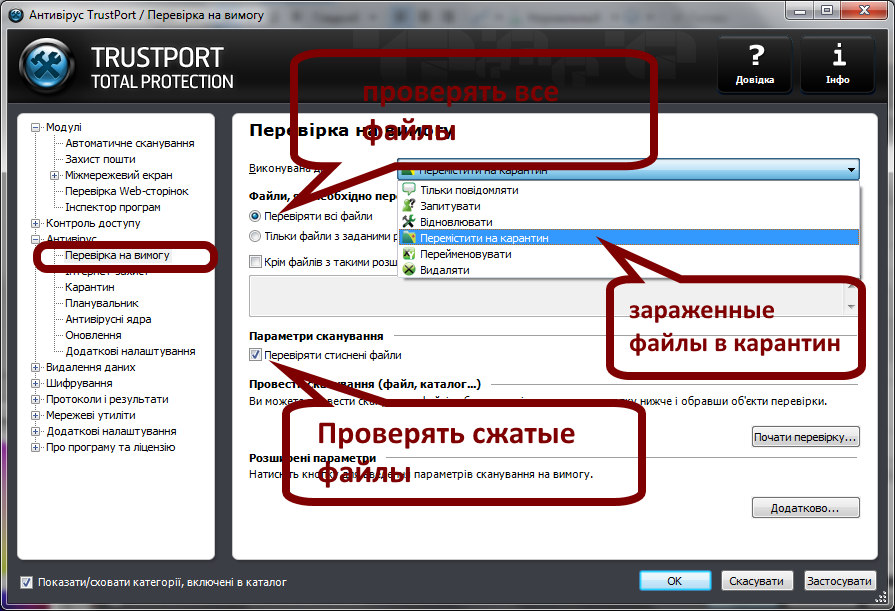 Оптимальные настройки для антивируса TrustPort